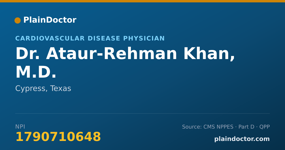 Shareable card for Ataur-Rehman Khan, M.D. - Cardiovascular Disease Physician, Cypress, TX