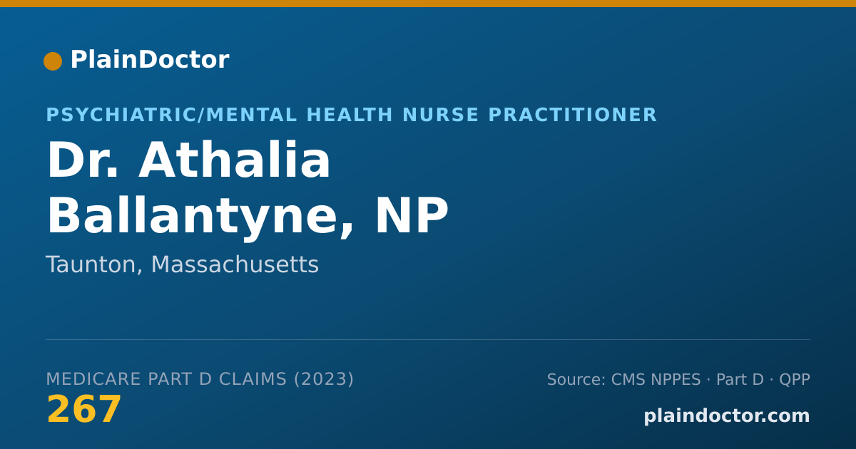 Shareable card for Athalia Ballantyne, NP - Psychiatric/Mental Health Nurse Practitioner, Taunton, MA