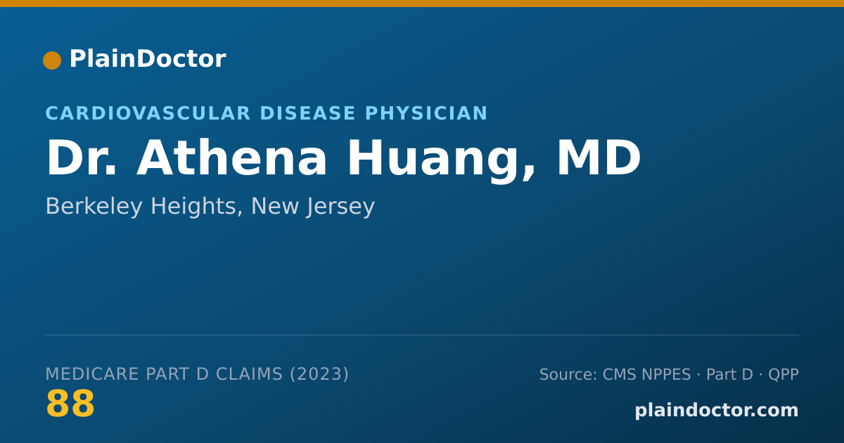 Shareable card for Athena Huang, MD - Cardiovascular Disease Physician, Berkeley Heights, NJ