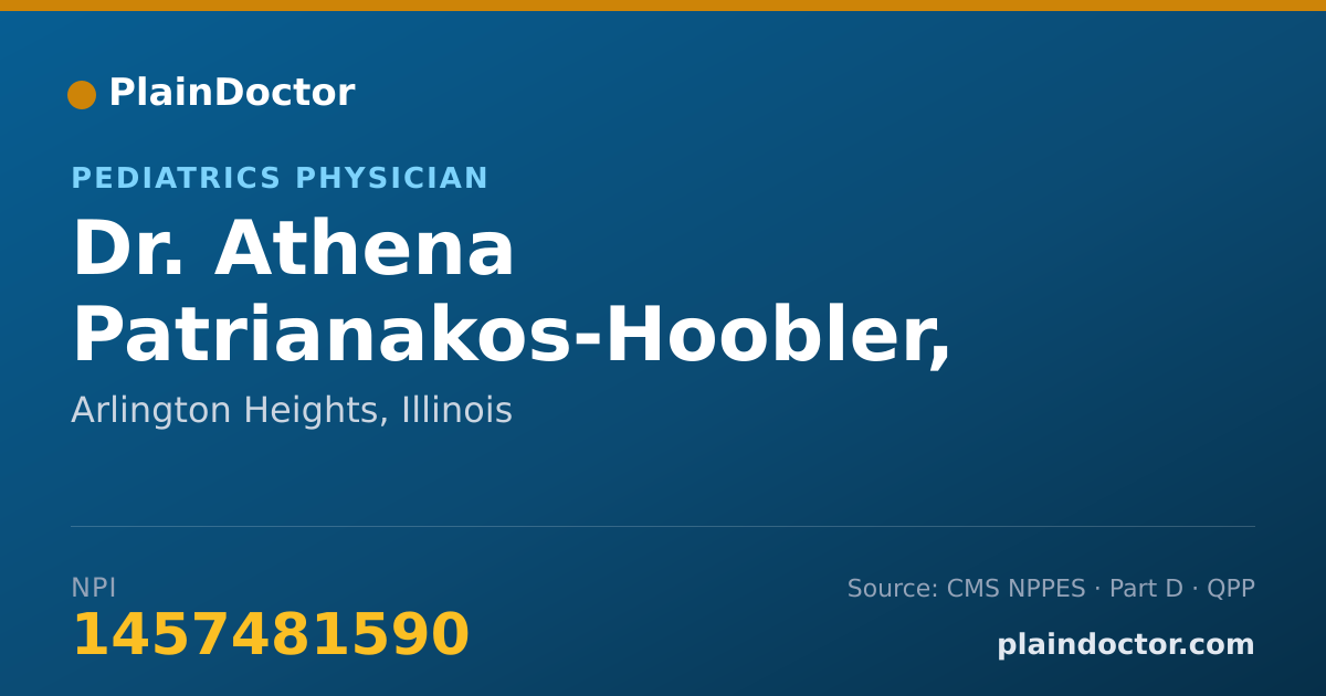 Shareable card for Athena Patrianakos-Hoobler, M.D. - Pediatrics Physician, Arlington Heights, IL
