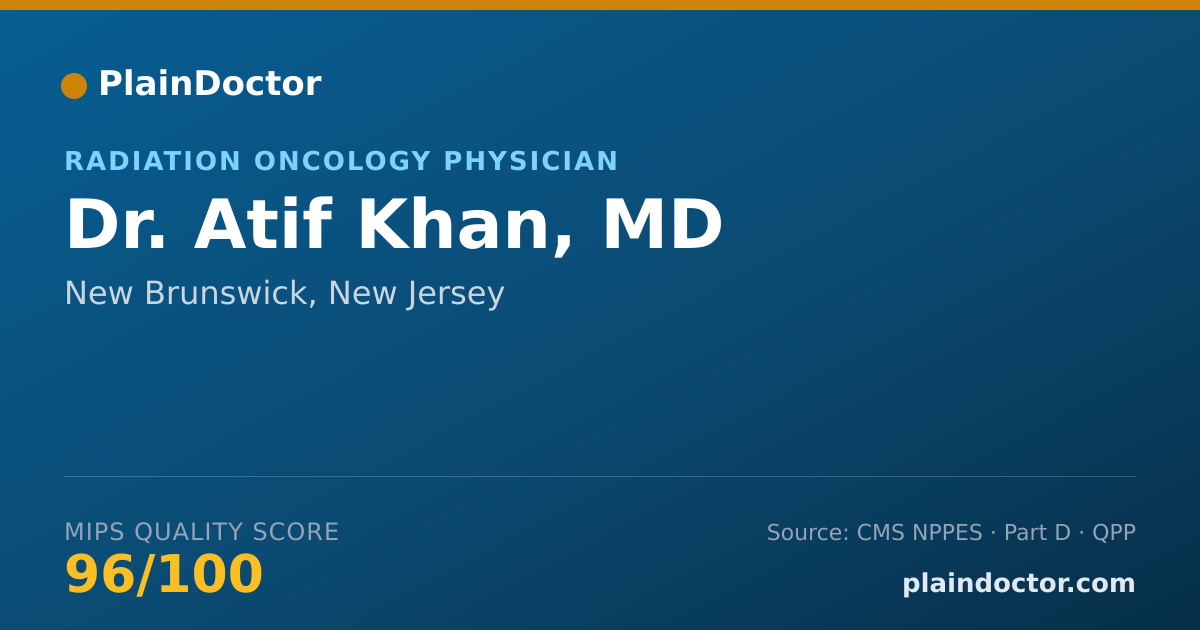 Shareable card for Atif Khan, MD - Radiation Oncology Physician, New Brunswick, NJ