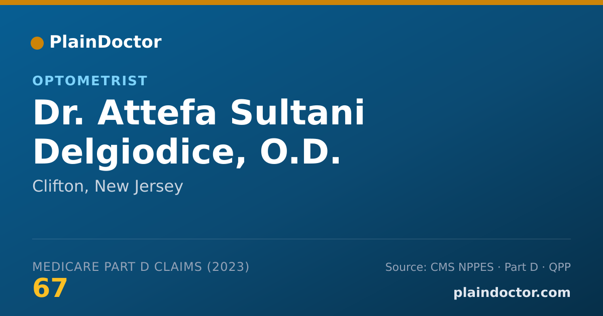 Shareable card for Attefa Sultani Delgiodice, O.D. F.A.A.O - Optometrist, Clifton, NJ