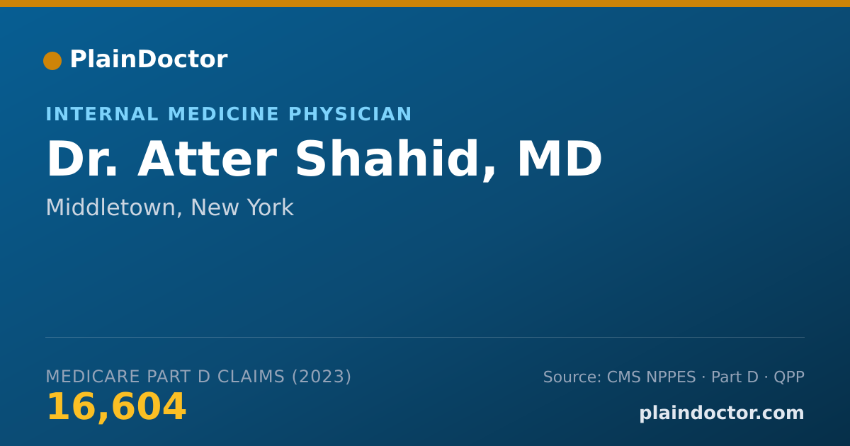 Shareable card for Atter Shahid, MD - Internal Medicine Physician, Middletown, NY