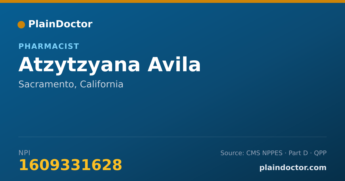 Shareable card for Atzytzyana Avila - Pharmacist, Sacramento, CA