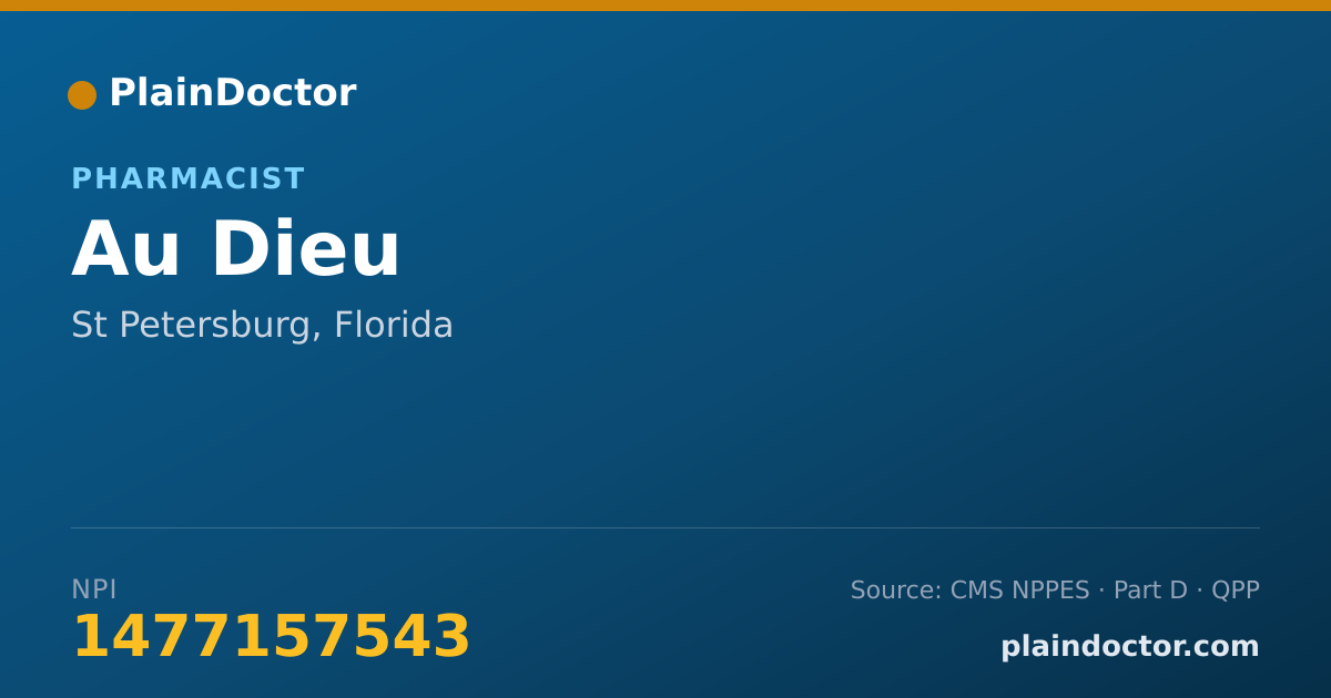 Shareable card for Au Dieu - Pharmacist, St Petersburg, FL
