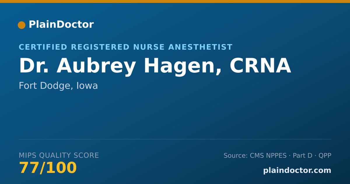Shareable card for Aubrey Hagen, CRNA - Certified Registered Nurse Anesthetist, Fort Dodge, IA