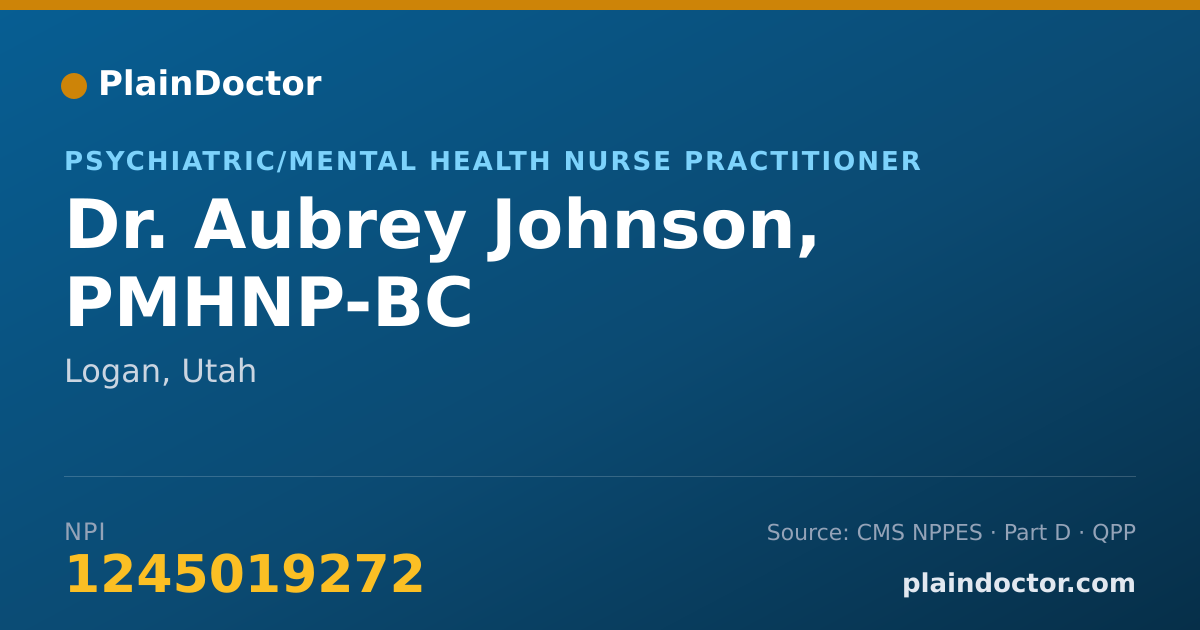 Shareable card for Aubrey Johnson, PMHNP-BC - Psychiatric/Mental Health Nurse Practitioner, Logan, UT
