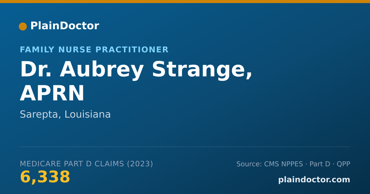 Shareable card for Aubrey Strange, APRN - Family Nurse Practitioner, Sarepta, LA