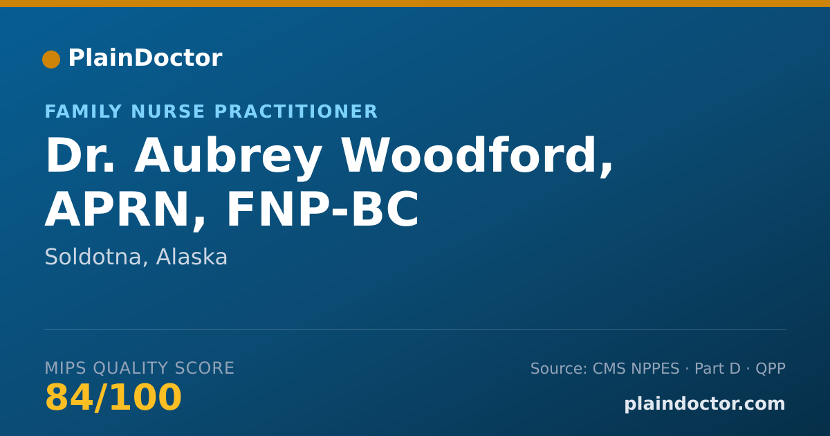 Shareable card for Aubrey Woodford, APRN, FNP-BC - Family Nurse Practitioner, Soldotna, AK
