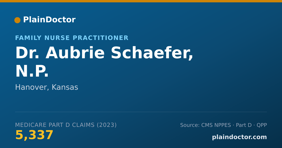 Shareable card for Aubrie Schaefer, N.P. - Family Nurse Practitioner, Hanover, KS