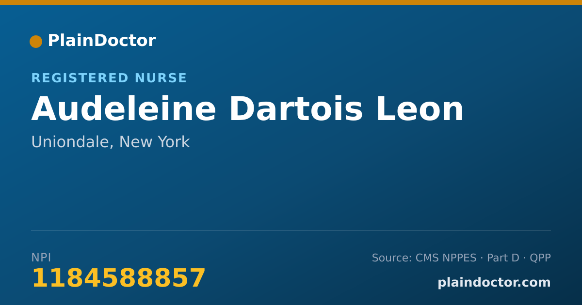 Shareable card for Audeleine Dartois Leon - Registered Nurse, Uniondale, NY