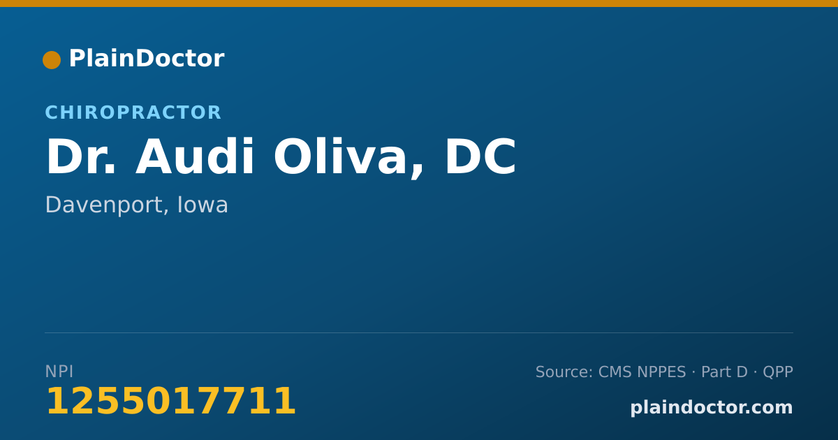 Shareable card for Audi Oliva, DC - Chiropractor, Davenport, IA