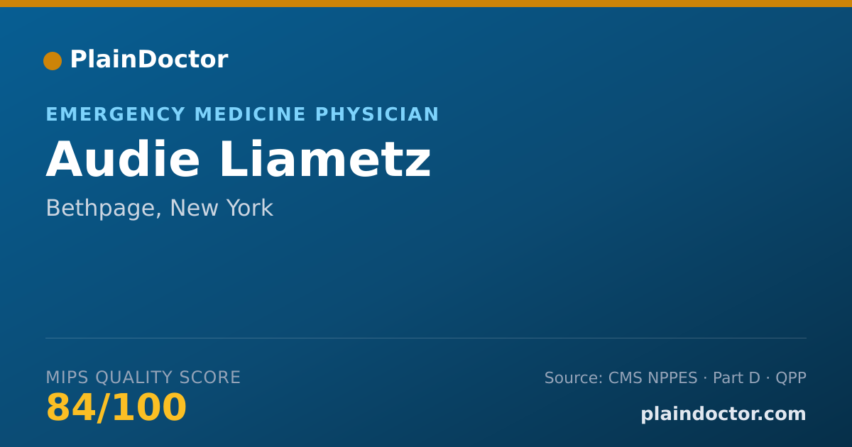 Shareable card for Audie Liametz - Emergency Medicine Physician, Bethpage, NY