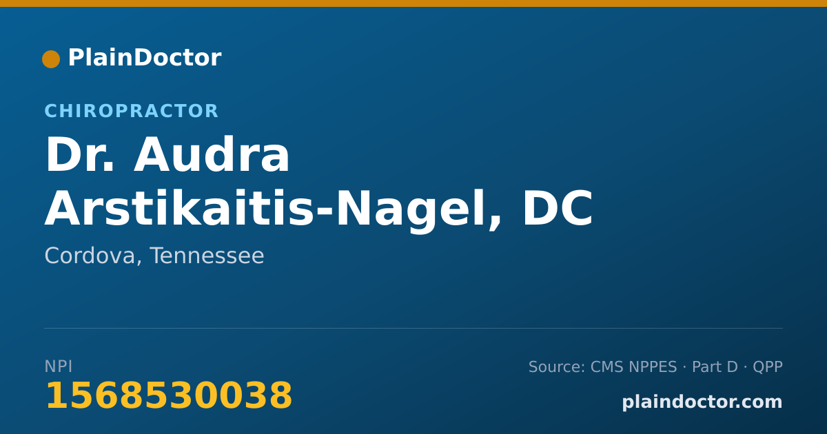Shareable card for Audra Arstikaitis-Nagel, DC - Chiropractor, Cordova, TN
