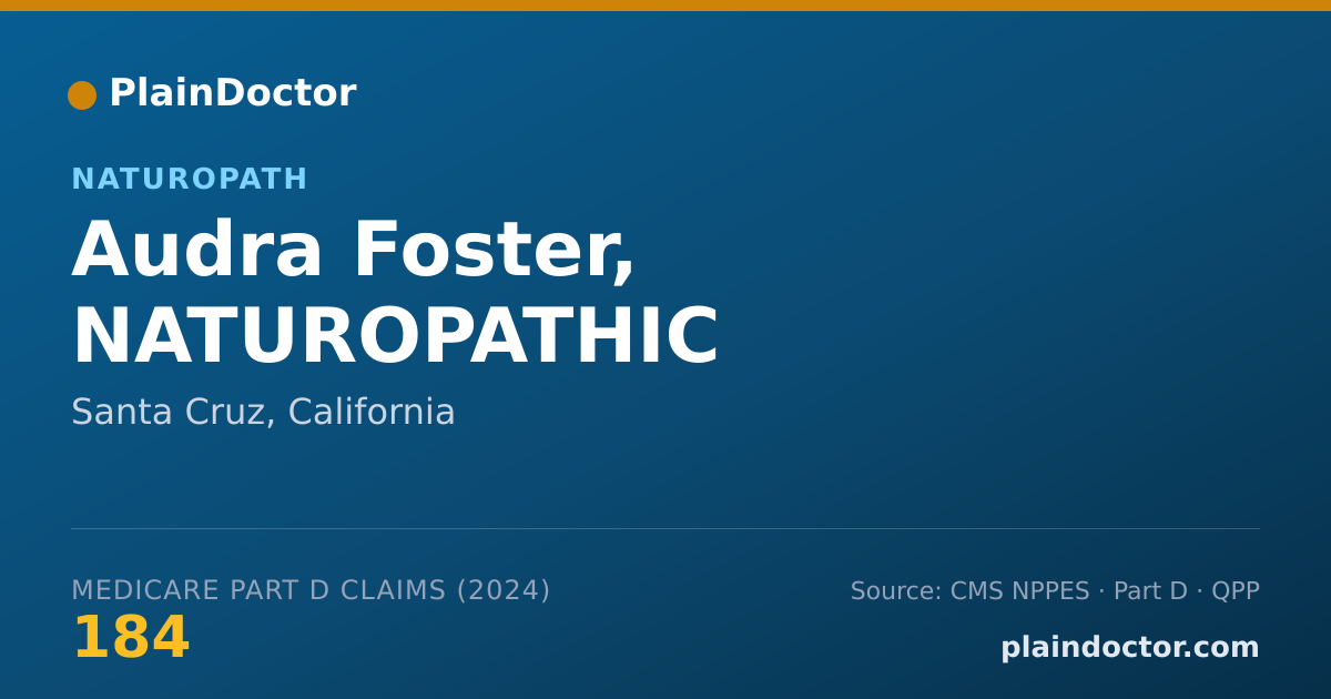 Shareable card for Audra Foster, NATUROPATHIC - Naturopath, Santa Cruz, CA