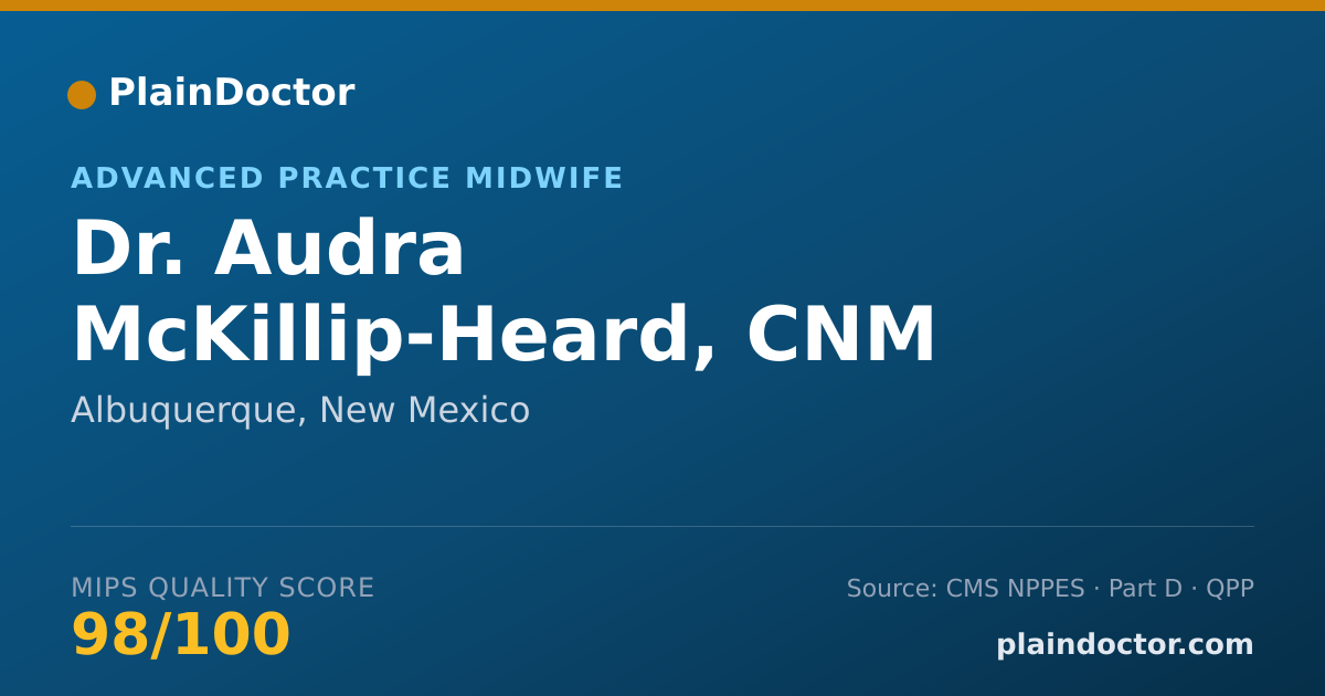 Shareable card for Audra McKillip-Heard, CNM - Advanced Practice Midwife, Albuquerque, NM
