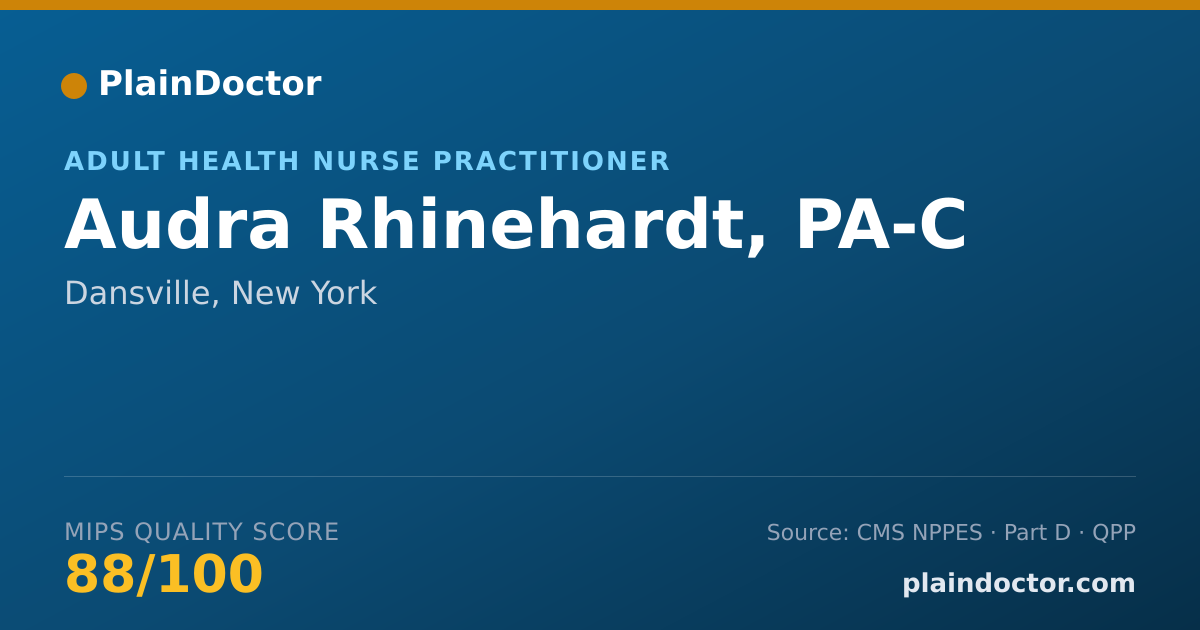 Shareable card for Audra Rhinehardt, PA-C - Adult Health Nurse Practitioner, Dansville, NY