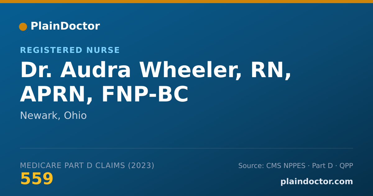 Shareable card for Audra Wheeler, RN, APRN, FNP-BC - Registered Nurse, Newark, OH