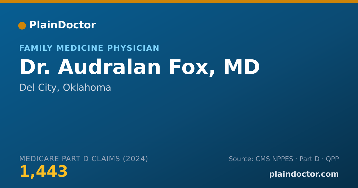 Shareable card for Audralan Fox, MD - Family Medicine Physician, Del City, OK