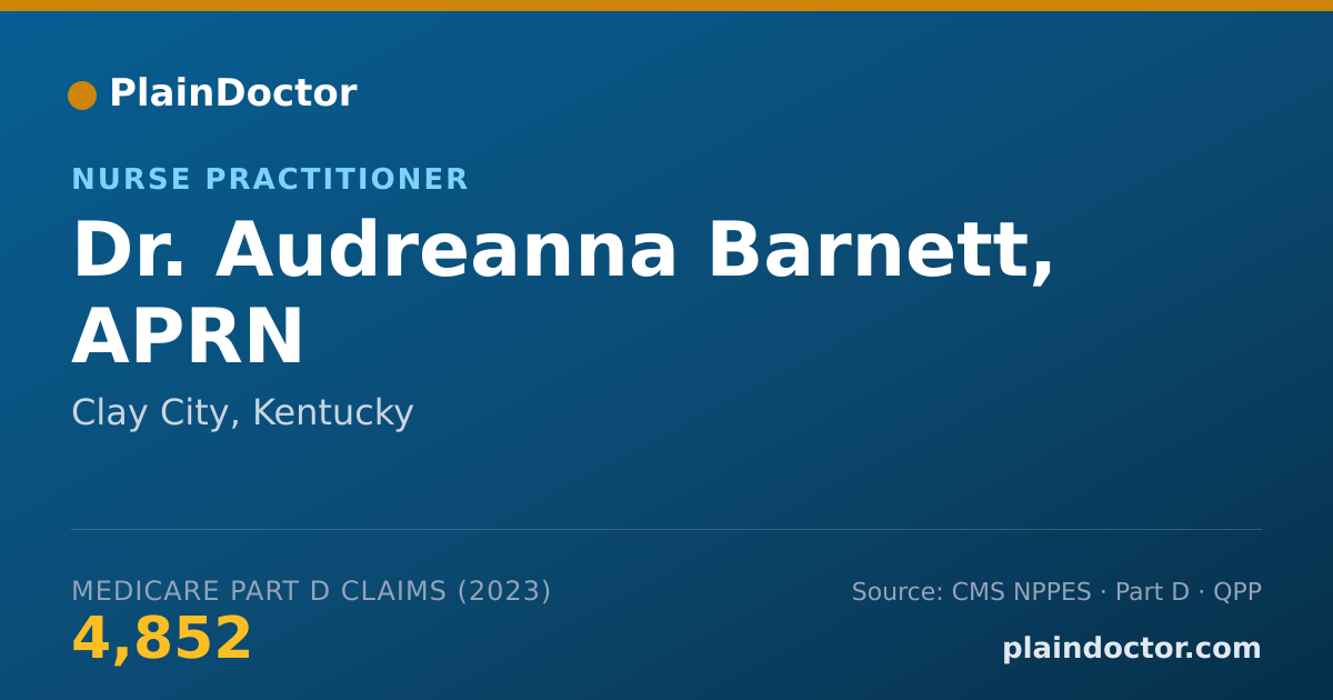 Shareable card for Audreanna Barnett, APRN - Nurse Practitioner, Clay City, KY