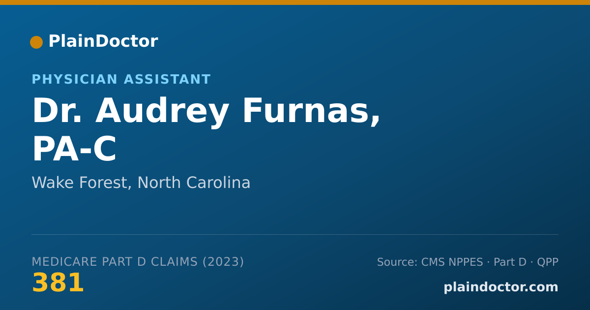 Shareable card for Audrey Furnas, PA-C - Physician Assistant, Wake Forest, NC