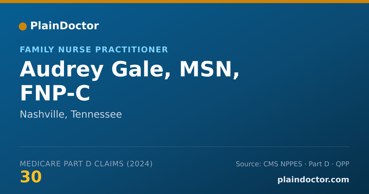 Shareable card for Audrey Gale, MSN, FNP-C - Family Nurse Practitioner, Nashville, TN