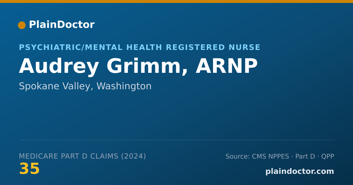 Shareable card for Audrey Grimm, ARNP - Psychiatric/Mental Health Registered Nurse, Spokane Valley, WA