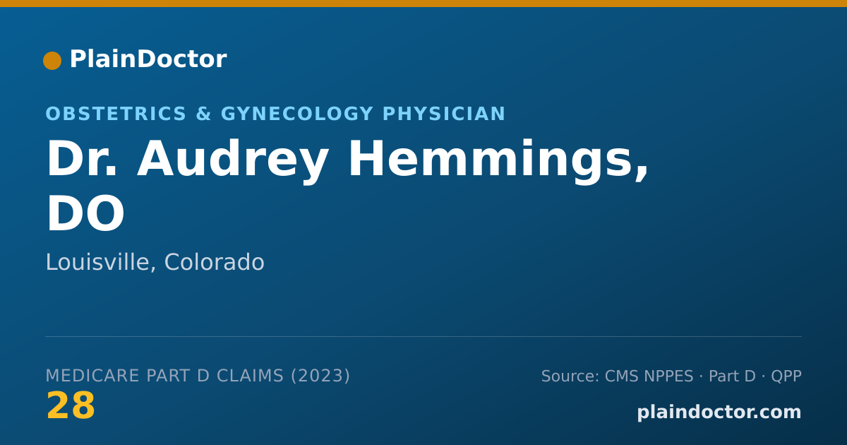 Shareable card for Audrey Hemmings, DO - Obstetrics & Gynecology Physician, Louisville, CO