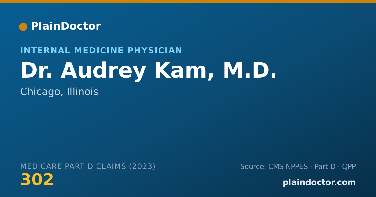 Shareable card for Audrey Kam, M.D. - Internal Medicine Physician, Chicago, IL
