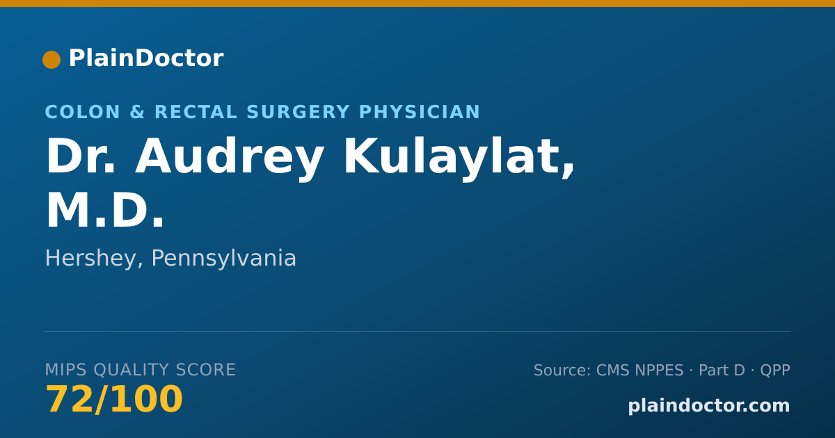 Shareable card for Audrey Kulaylat, M.D. - Colon & Rectal Surgery Physician, Hershey, PA