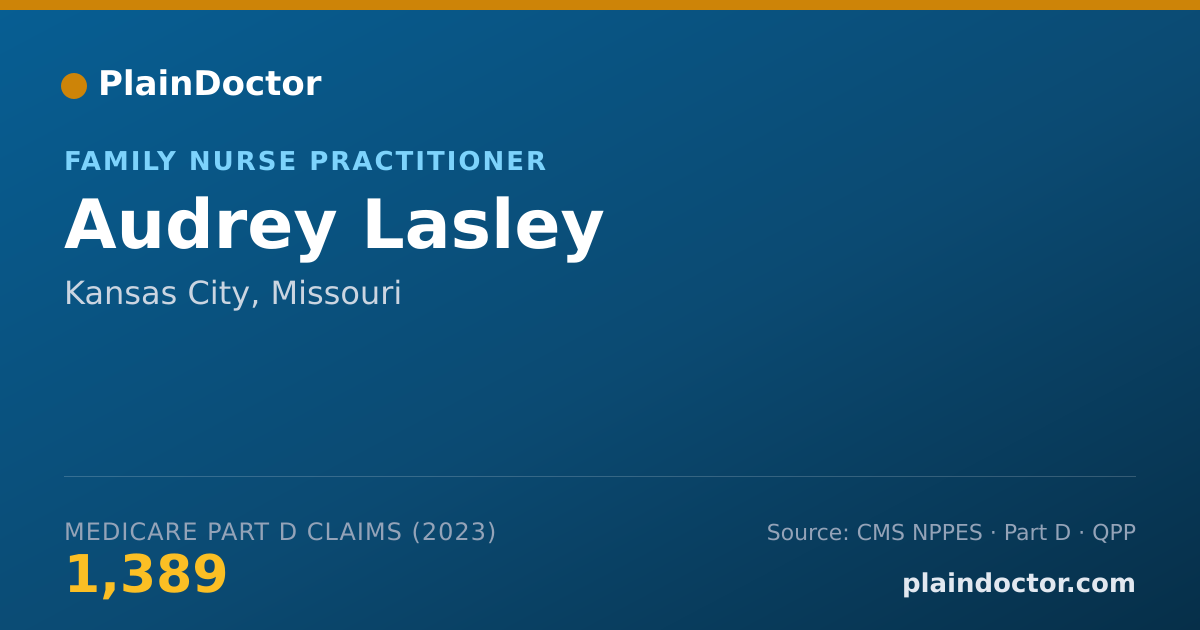 Shareable card for Audrey Lasley - Family Nurse Practitioner, Kansas City, MO