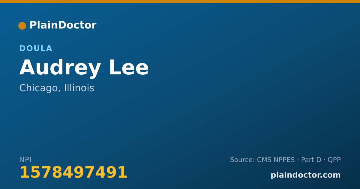 Shareable card for Audrey Lee - Doula, Chicago, IL