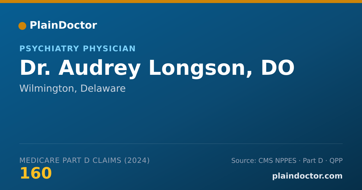 Shareable card for Audrey Longson, DO - Psychiatry Physician, Wilmington, DE