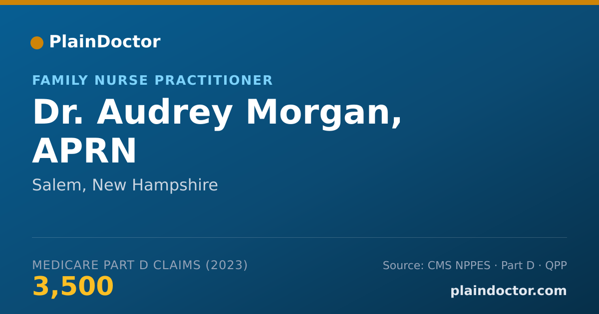 Shareable card for Audrey Morgan, APRN - Family Nurse Practitioner, Salem, NH