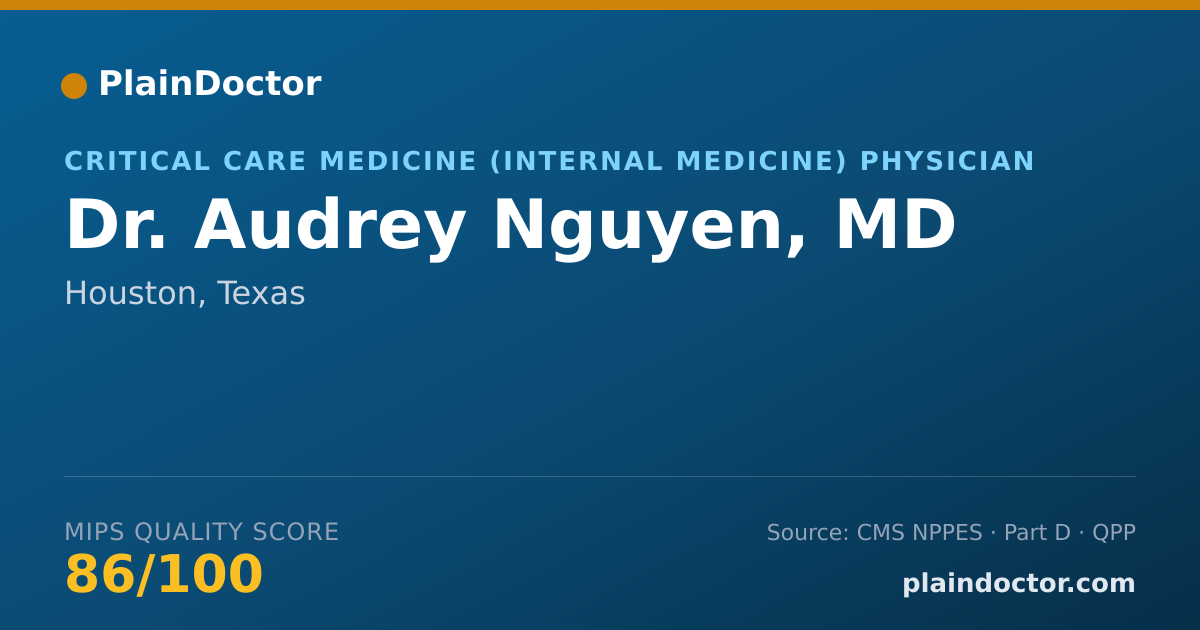 Shareable card for Audrey Nguyen, MD - Critical Care Medicine (Internal Medicine) Physician, Houston, TX