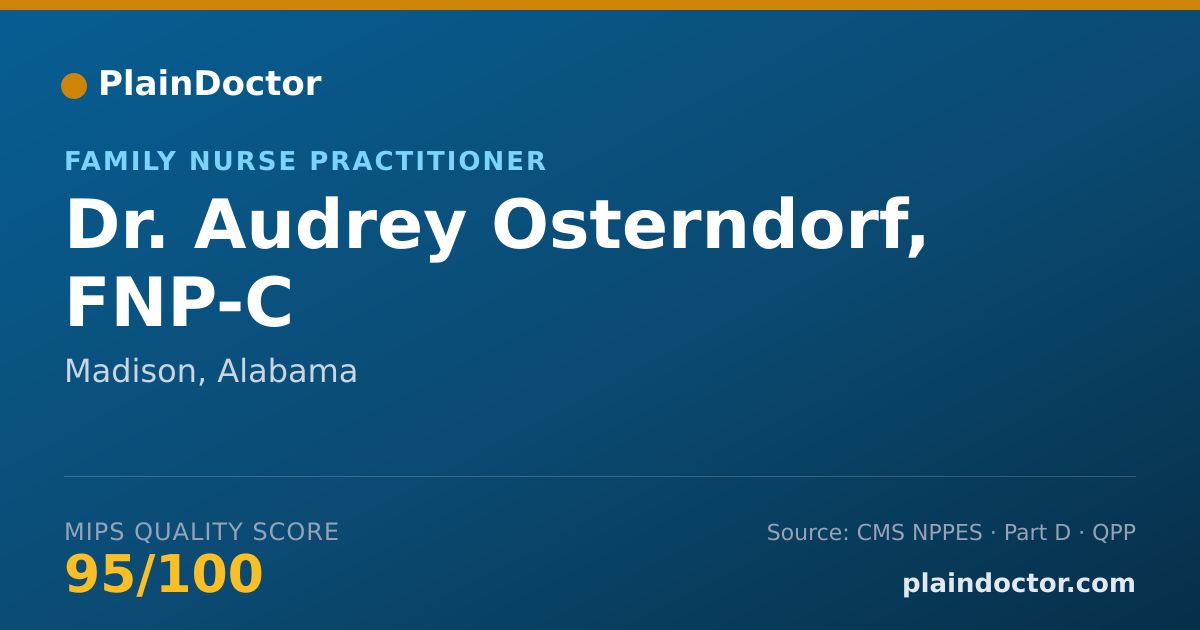 Shareable card for Audrey Osterndorf, FNP-C - Family Nurse Practitioner, Madison, AL