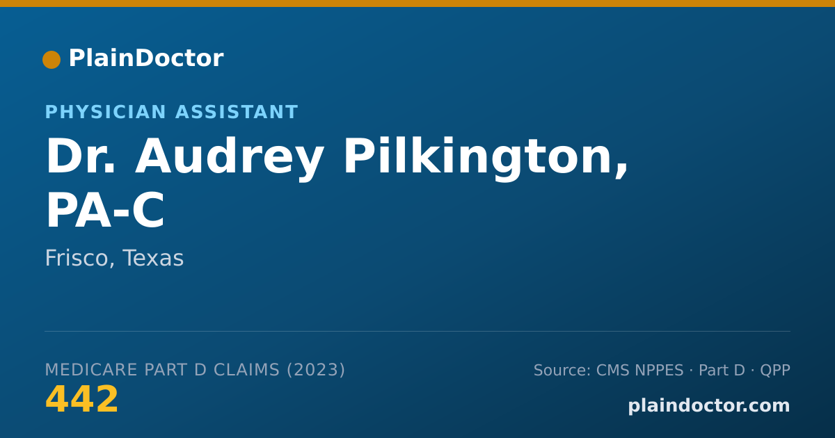 Shareable card for Audrey Pilkington, PA-C - Physician Assistant, Frisco, TX