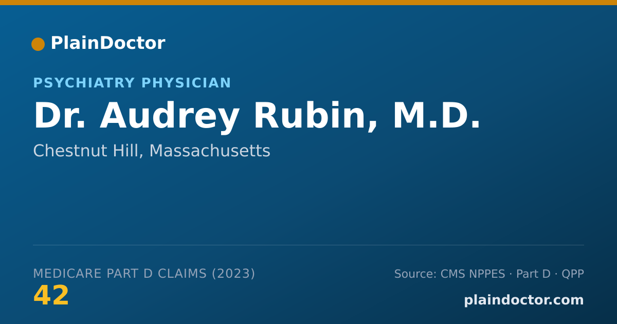 Shareable card for Audrey Rubin, M.D. - Psychiatry Physician, Chestnut Hill, MA