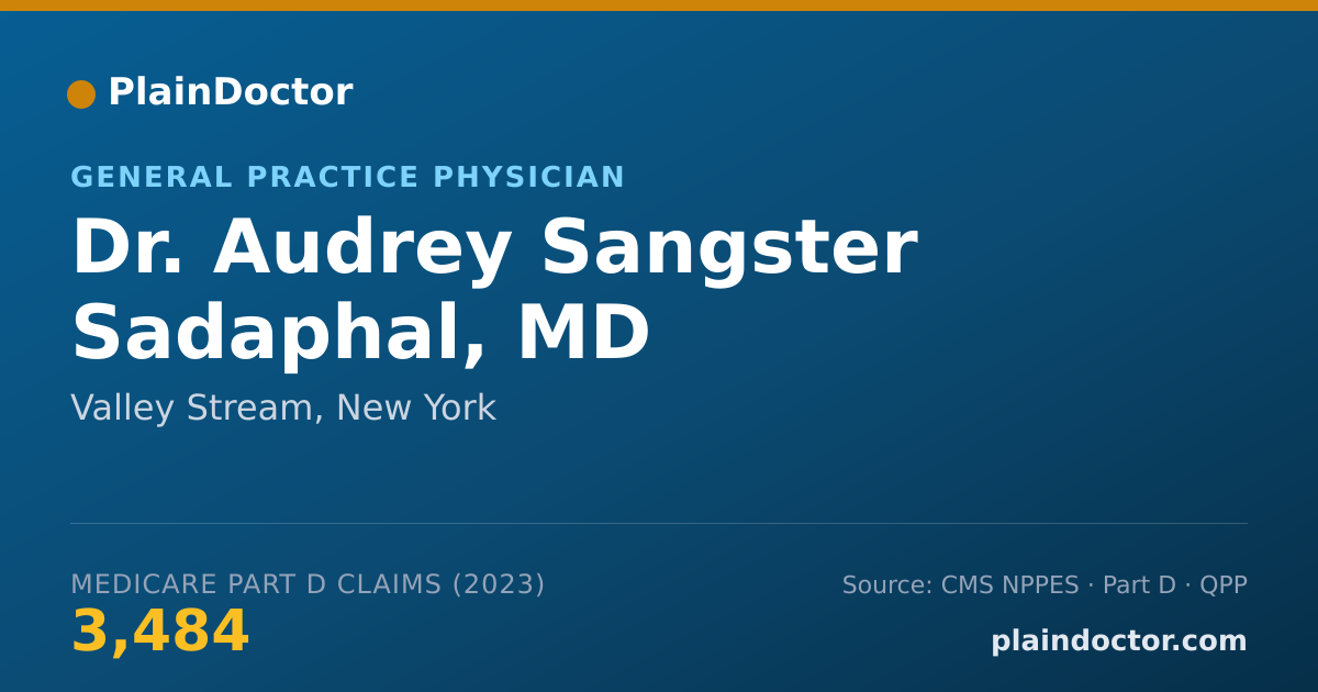 Shareable card for Audrey Sangster Sadaphal, MD - General Practice Physician, Valley Stream, NY