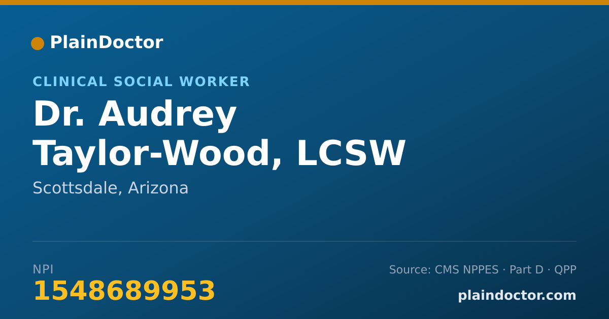 Shareable card for Audrey Taylor-Wood, LCSW - Clinical Social Worker, Scottsdale, AZ