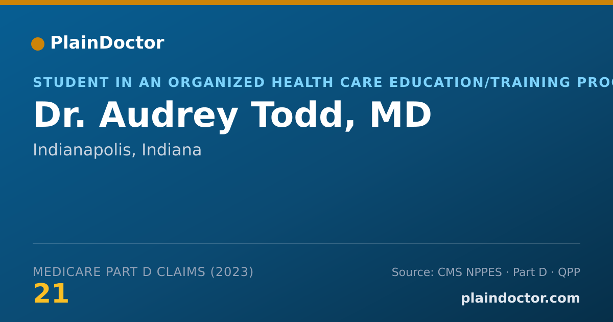 Shareable card for Audrey Todd, MD - Student in an Organized Health Care Education/Training Program, Indianapolis, IN
