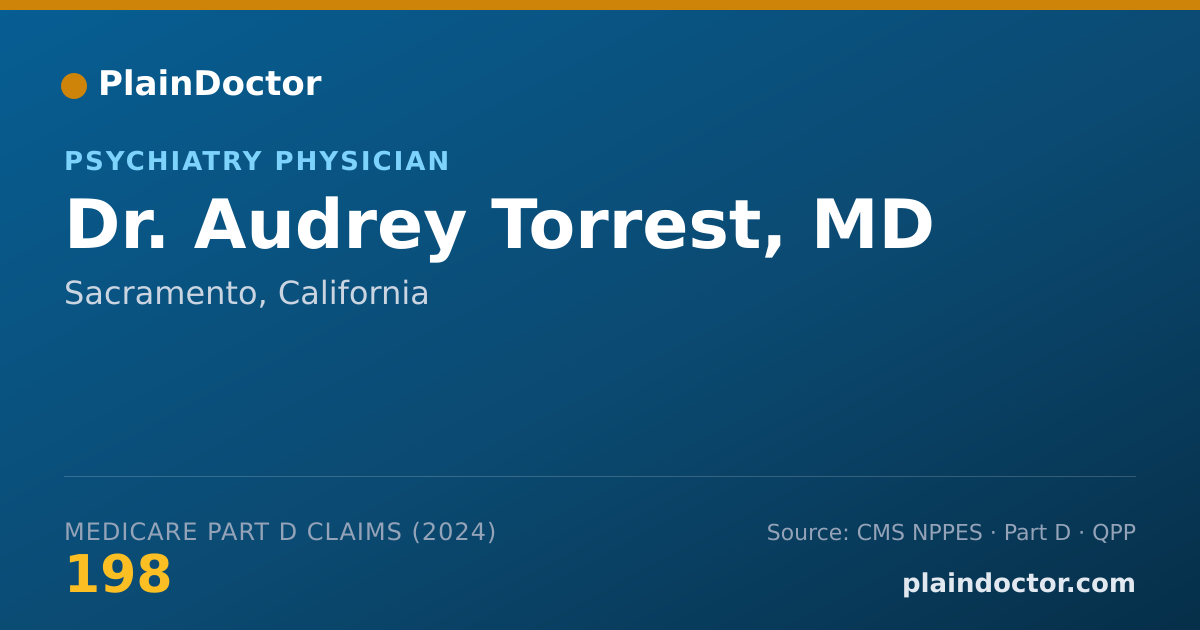 Shareable card for Audrey Torrest, MD - Psychiatry Physician, Sacramento, CA