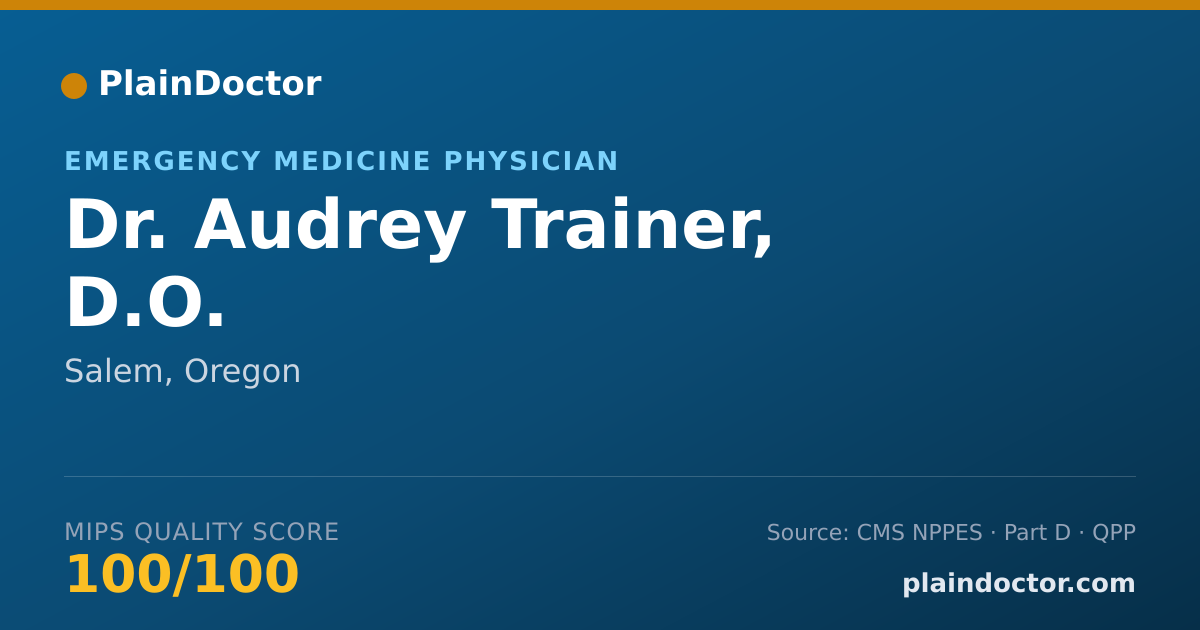 Shareable card for Audrey Trainer, D.O. - Emergency Medicine Physician, Salem, OR