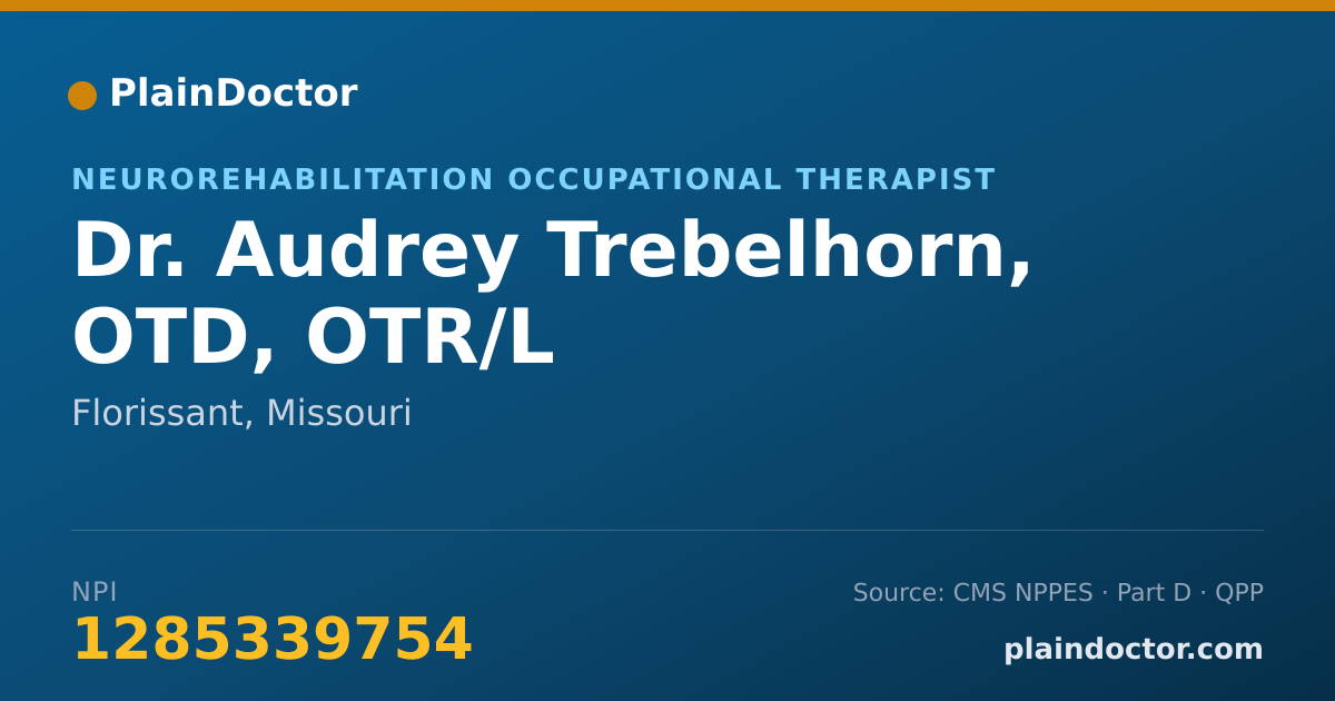 Shareable card for Audrey Trebelhorn, OTD, OTR/L - Neurorehabilitation Occupational Therapist, Florissant, MO