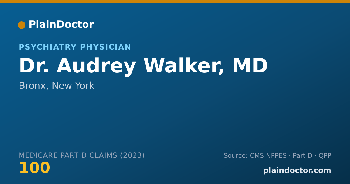 Shareable card for Audrey Walker, MD - Psychiatry Physician, Bronx, NY