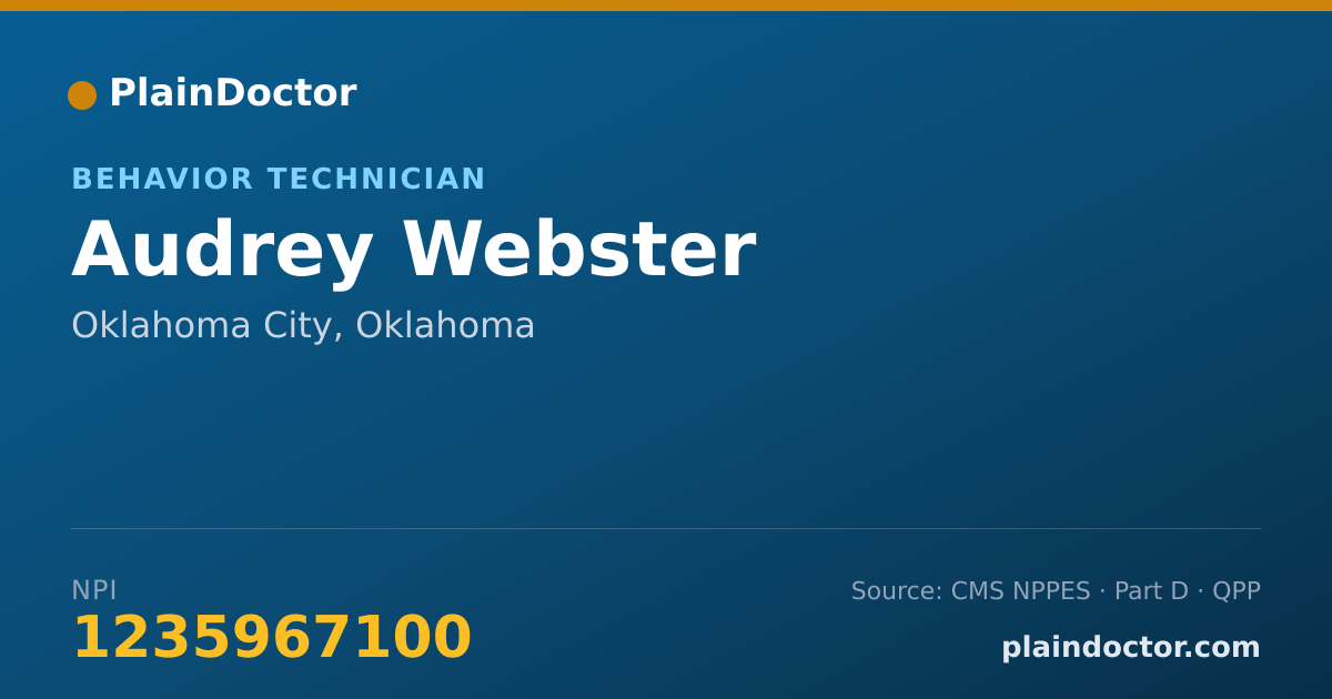Shareable card for Audrey Webster - Behavior Technician, Oklahoma City, OK
