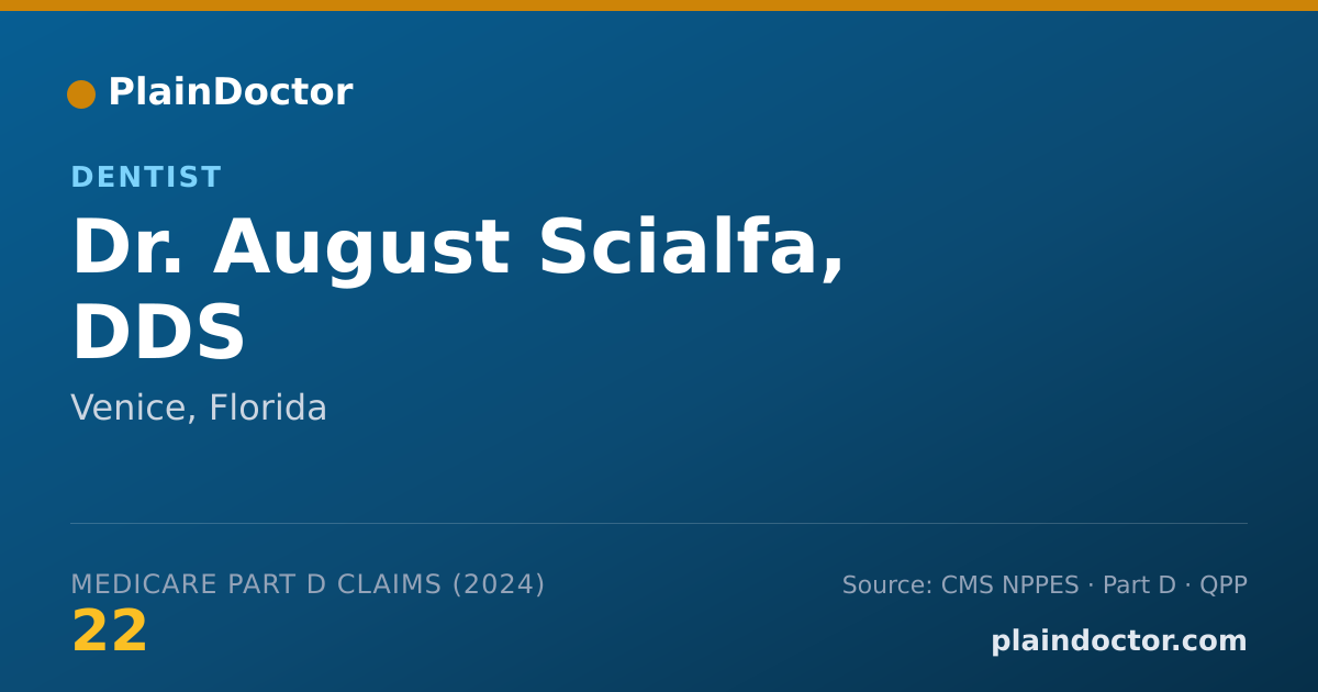 Shareable card for August Scialfa, DDS - Dentist, Venice, FL