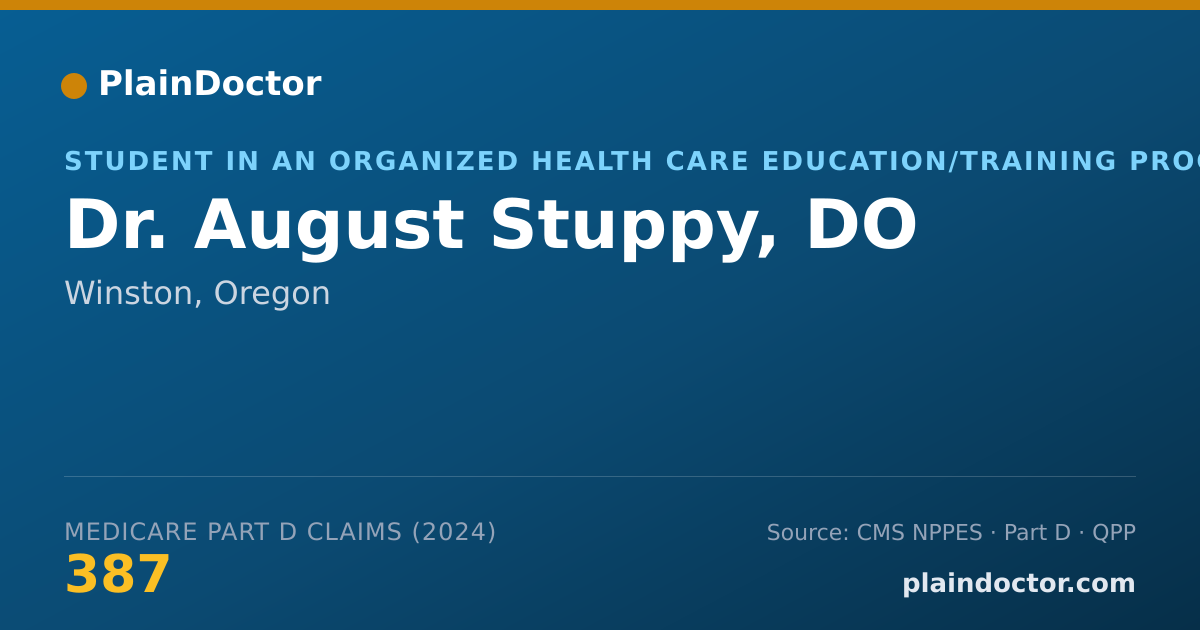 Shareable card for August Stuppy, DO - Student in an Organized Health Care Education/Training Program, Winston, OR