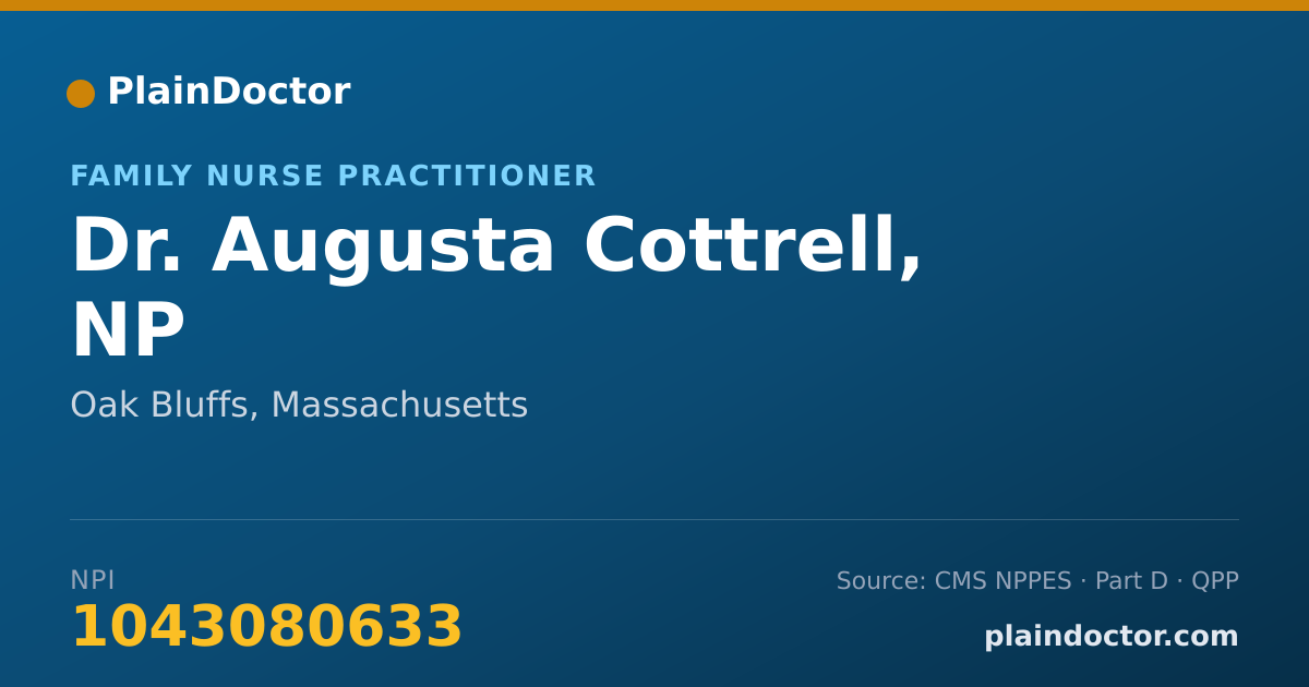 Shareable card for Augusta Cottrell, NP - Family Nurse Practitioner, Oak Bluffs, MA