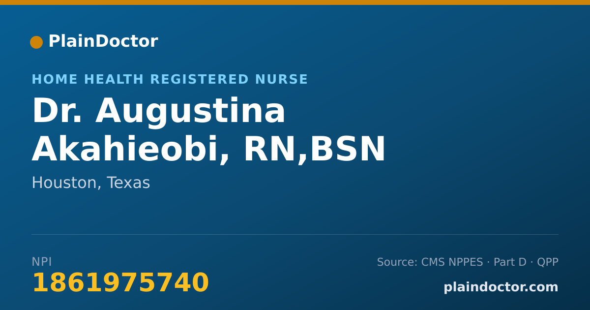 Shareable card for Augustina Akahieobi, RN,BSN - Home Health Registered Nurse, Houston, TX